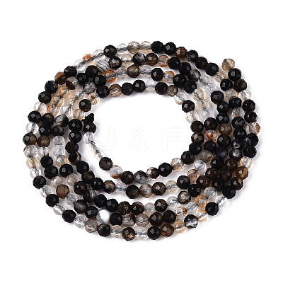 Natural Black Agate Beads Strands G-T143-09-1