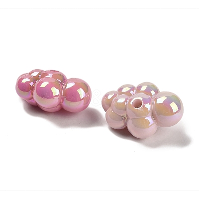 UV Plating Opaque Rainbow Iridescent Acrylic Beads X1-SACR-R001-10A-1