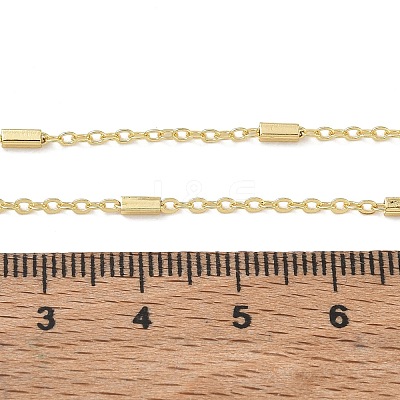 Brass Rectangle Link Chain Necklaces for Women KK-CBA2293-05G-1