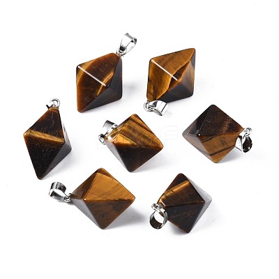 Natural Tiger Eye Pendants G-N326-107D-1