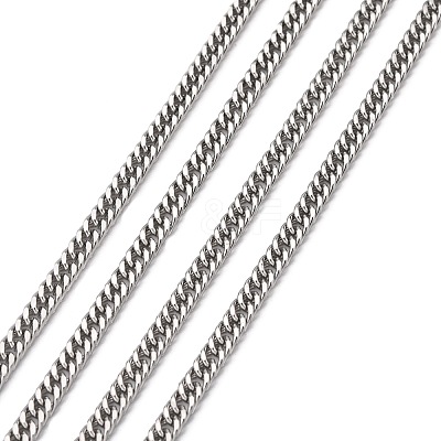Tarnish Resistant Men's Jewelry Making 304 Stainless Steel Double Link Curb Chains CHS-A003C-0.8mm-1