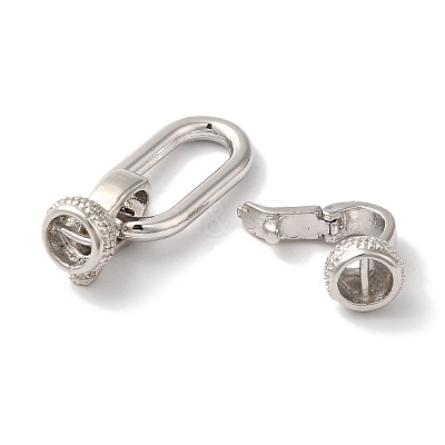 Rectangle Rack Plating Brass Fold Over Clasps KK-A225-01A-P-1