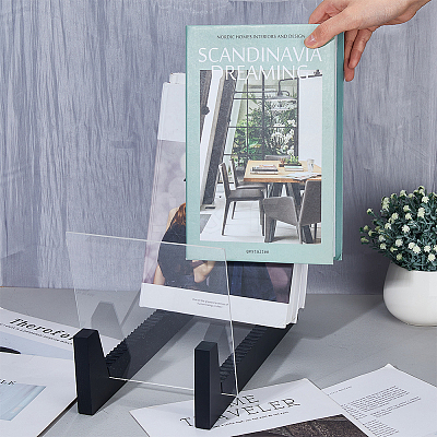 Foldable Acrylic Record Album Display Stands ODIS-WH0086-118B-1