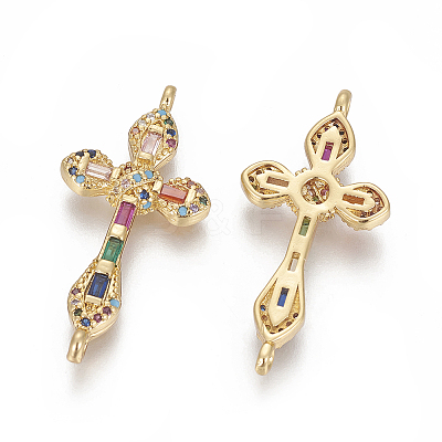 Brass Micro Pave Cubic Zirconia Links X-ZIRC-O034-16G-1