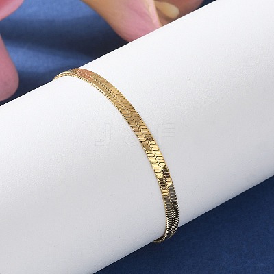 304 Stainless Steel Snake Chain Bracelets for Women Men STAS-S157-36A-G-1