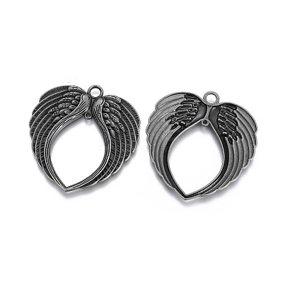 Tibetan Style Alloy Wing Large Pendants TIBEP-S100-B-NR-1