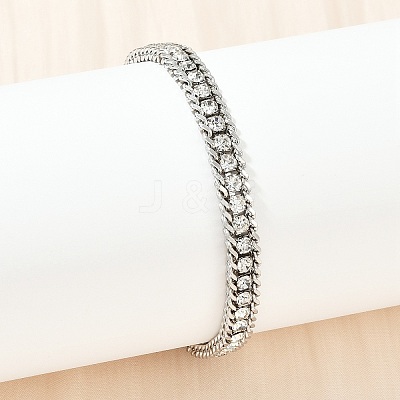304 Stainless Steel Curb Chain Bracelets for Women BJEW-Z143-21P-1