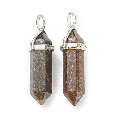 Natural Bronzite Pointed Pendants G-M378-01P-A25-1