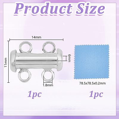 1Pc 925 Sterling Silver Slide Lock Clasps STER-GO0001-72A-1