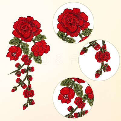 6Pcs 3 Styles & 2 Pairs 2 Styles Computerized Embroidery Cloth Iron on/Sew on Patches PATC-CY0003-97-1