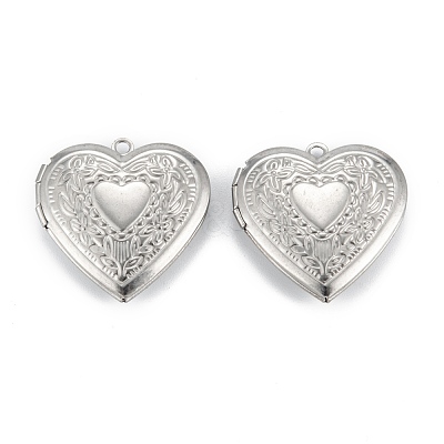 Non-Tarnish 316 Surgical Stainless Steel Locket Pendants STAS-C026-01P-1
