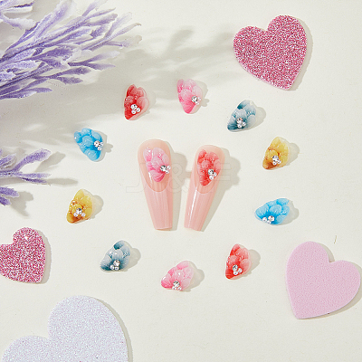 24Pcs 6 Colors Resin Rhinestone Cabochons MRMJ-HY0002-50-1
