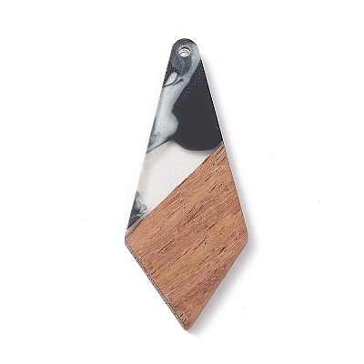 Pearlized Resin & Walnut Wood Pendants WOOD-C016-01A-1