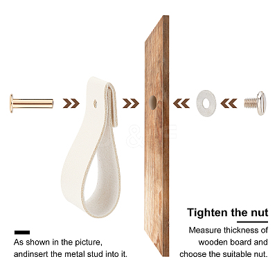 Imitation Leather Cabinet Handle Pull Knob DIY-WH0258-80B-1