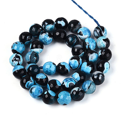 Dyed & Heated Natural Fire Crackle Agate Beads Strands G-N359-01B-05-1