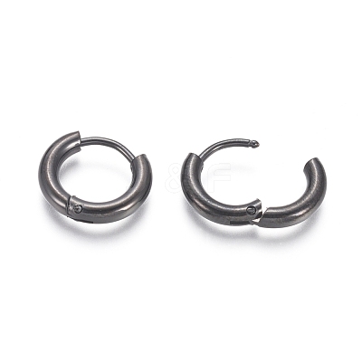 304 Stainless Steel Huggie Hoop Earrings EJEW-F111B-13mm-B-1