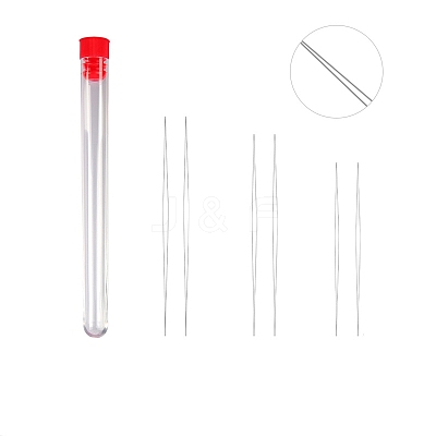 Tarnish Resistant Stainless Steel Collapsible Big Eye Beading Needles SENE-PW0013-02V-1