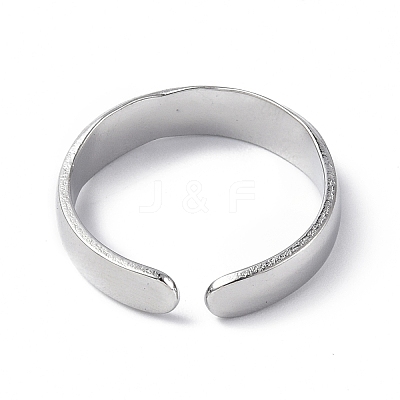 Non-Tarnish 304 Stainless Steel Crescent Moon Open Cuff Ring for Women X-RJEW-C046-01P-1