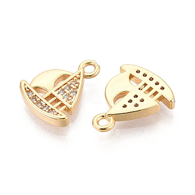 Brass Micro Pave Cubic Zirconia Charms X1-KK-N263-111G-1