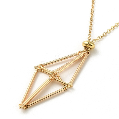 Brass Macrame Pouch Empty Stone Holder for Pendant Necklaces Making NJEW-TA00111-01-1