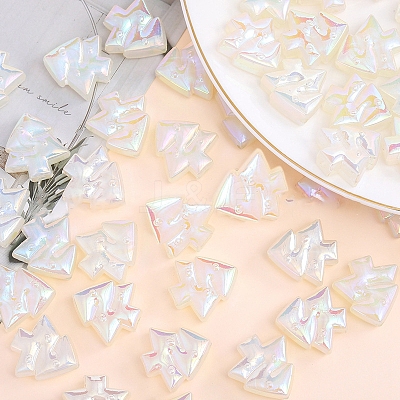 Christmas Rainbow Iridescent Plating Acrylic Beads LS-MACR-WH20003-04A-1