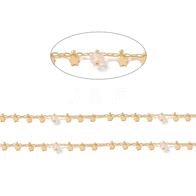 Natural Assorted Stone Column Beaded Chains CHC-K012-01G-08-1