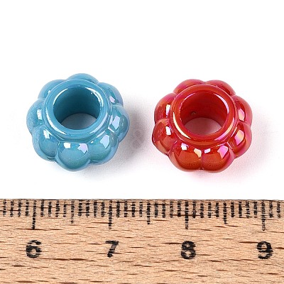 Pearlized UV Plating Opaque Acrylic European Beads SACR-T017-63M-1