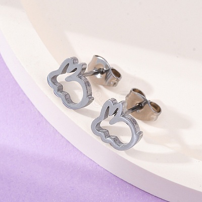 Tarnish Resistant 304 Stainless Steel Stud Earrings EJEW-N045-04P-1