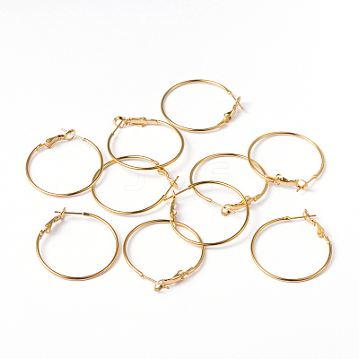 Golden Plated Brass Hoop Earrings X-EC108-1NFG-1