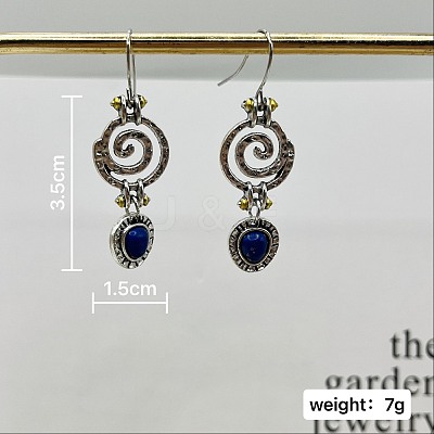 Alloy Natural Lapis Lazuli Dangle Earrings FS-WGF13EE-01-1