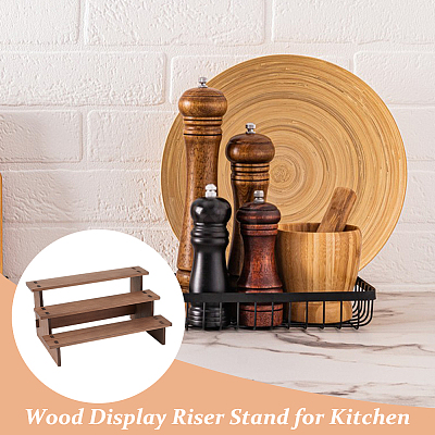 3-Tier Wooden Jewelry Organizer Display Risers ODIS-WH0058-19B-1
