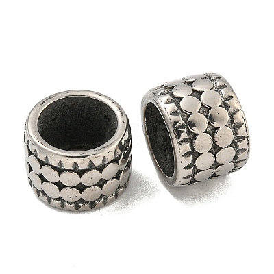 316 Surgical Stainless Steel Large Hole Beads Hand Polished STAS-Q326-09AS-10-1