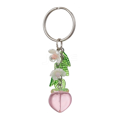 Fruits & Leaf Acrylic Pendant Keychain KEYC-JKC00680-04-1