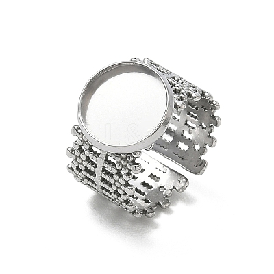 304 Stainless Steel Cuff Ring Components SA-CBA37BC-16C-P-1