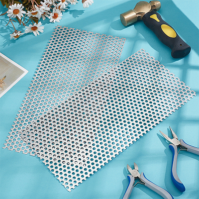 Aluminum Round Hole Sheets DIY-WH0726-014P-1