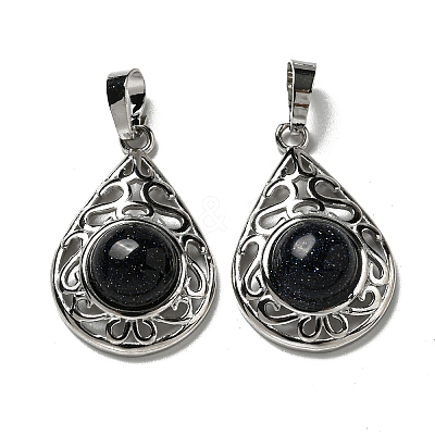 Synthetic Blue Goldstone Pendants G-Q158-05P-20-1