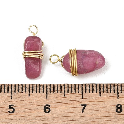 Natural Red Tourmaline Wire Wrapped Pendants GG-CBA4154-01G-01-1
