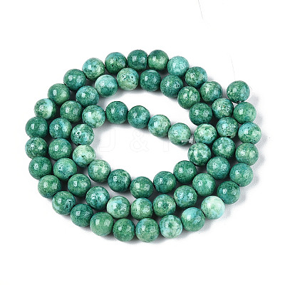 Dyed Synthetic Fossil Beads Strands G-T139-6mm-66E-1