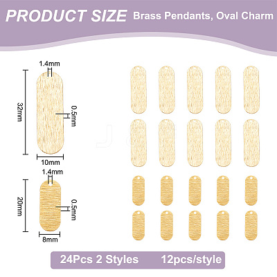 24Pcs 2 Style Brass Pendants KK-BC0011-75-1