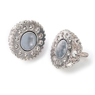 Alloy Rhinestone Magnetic Clasps with Loops X-RB-H116-3-N-1-1