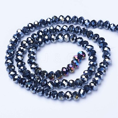Electroplate Glass Beads Strands EGLA-A044-P3mm-B18-1