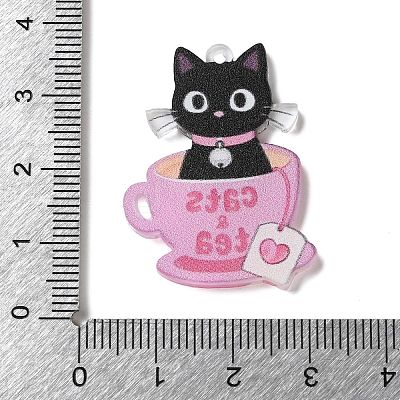 Opaque Printed Acrylic Pendants SACR-F017-04B-1