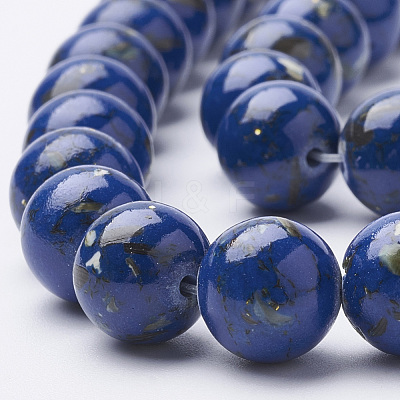 Assembled Synthetic Turquoise and Shell Beads Strands G-S212-12mm-10-1