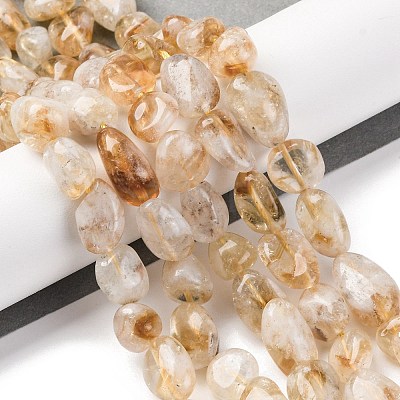 Natural Citrine(Heated) Beads Strands G-G146-A10-02-1