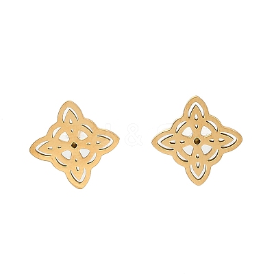 304 Stainless Steel Stud Earrings EJEW-M098-01A-G-1