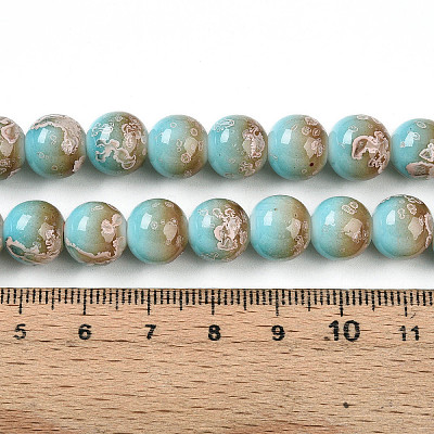 Baking Paint Glass Beads Strands DGLA-N008-10mm-05-1