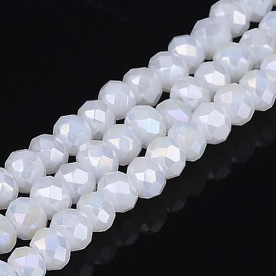 Electroplate Glass Bead Strands GLAA-F001-3x2mm-30L-1