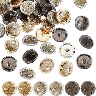 36Pcs 3 Colors Alloy Shank Buttons BUTT-OC0001-30-1