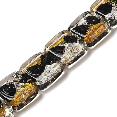 Handmade Gold Foil and Silver Foil Lampwork Beads FOIL-C001-01B-09-1