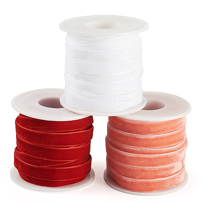 30 Yards 3 Colors Single Face Velvet Ribbon SRIB-TA0001-33A-1